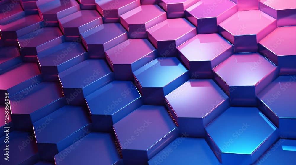 Abstract Hexagon Blue Pink Background Image Abstract Hexagon Blue Pink Background Image