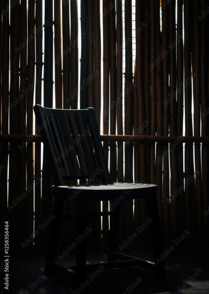 Wooden chair against bamboo bamboo house background beautiful bamboo asian seaport baltic sea antebellum