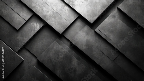 Dark metal rectangles, abstract background, industrial design photo