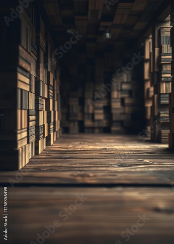 Obraz na płótnie Depth of field abstract wooden background made of cubes of wood bamboo house background beautiful bamboo asian seaport baltic sea antebellum w salonie