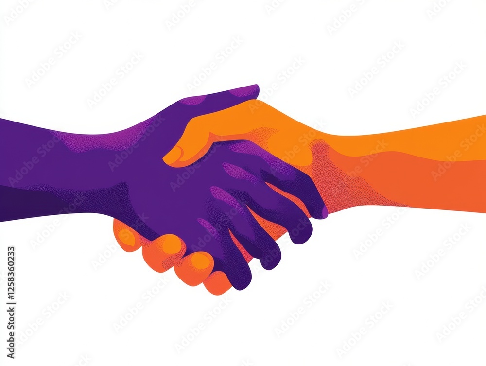 Harmonious Handshake Symbolizing Unity and Accord in a Vibrant Graphic Representation Harmonious Handshake Symbolizing Unity and Accord in a Vibrant Graphic Representation
