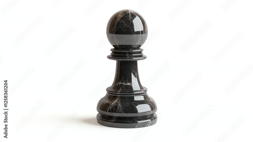 Black marble chess pawn, isolated on a white background. Black marble chess pawn, isolated on a white background.