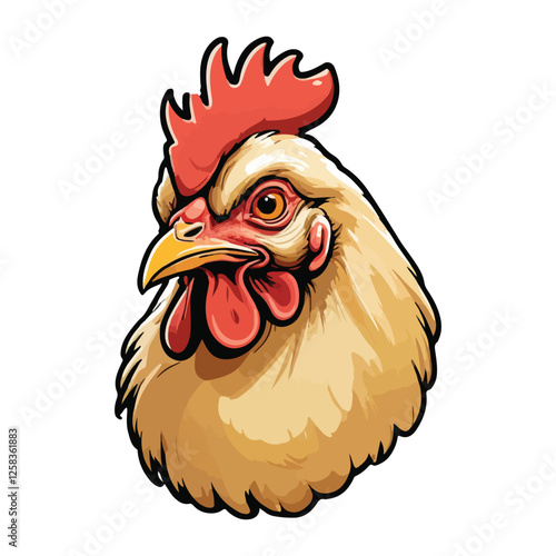 cartoon chicken illustration with transparent background