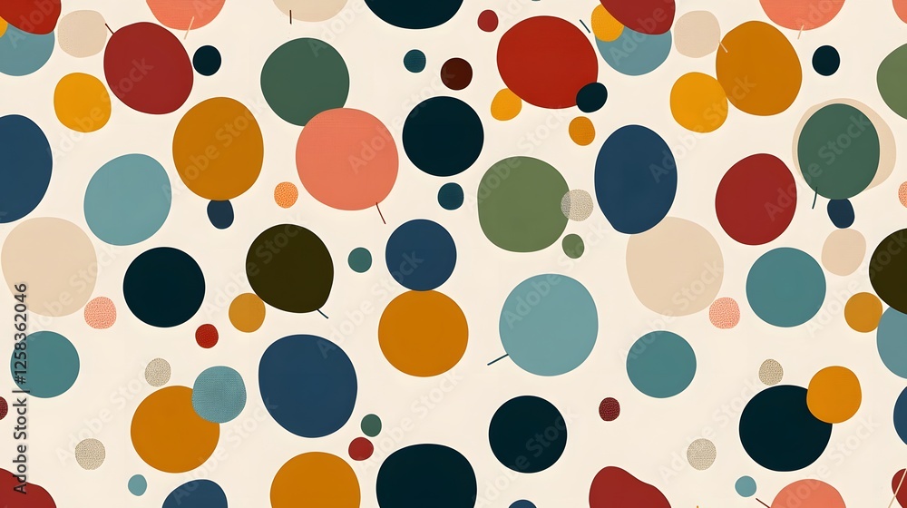Colorful Abstract Pattern with Circular Shapes on Light Background Colorful Abstract Pattern with Circular Shapes on Light Background