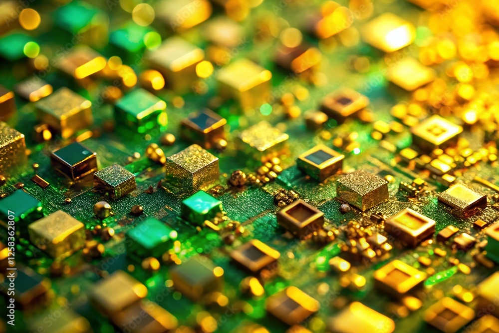 Abstract Green Gold Panel: Miniature Tilt-Shift Photography Abstract Green Gold Panel: Miniature Tilt-Shift Photography