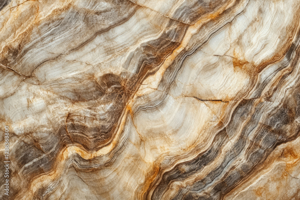 Close-up of petrified wood texture, ancient wood grain transformed into colorful stone.