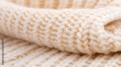 Soft Beige Knit Fabric Close-Up Texture for Cozy Home Decor