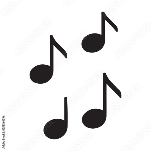 Simple Black Music Notes Design Graphic