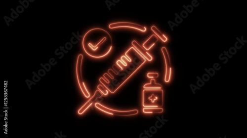 Wallpaper Mural Glowing neon injection 1 icon isolated on black background. HD Video motion graphic animation Torontodigital.ca