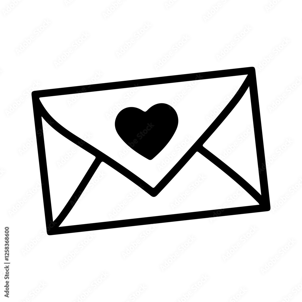 Cute Love Letter Envelope Illustration Design Cute Love Letter Envelope Illustration Design