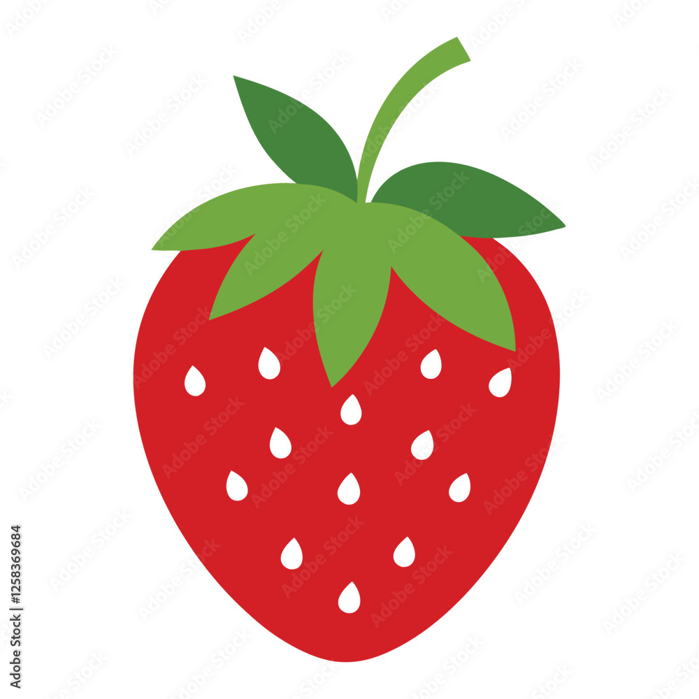 Obraz premium Fresh and Colorful Cartoon Strawberry Illustration