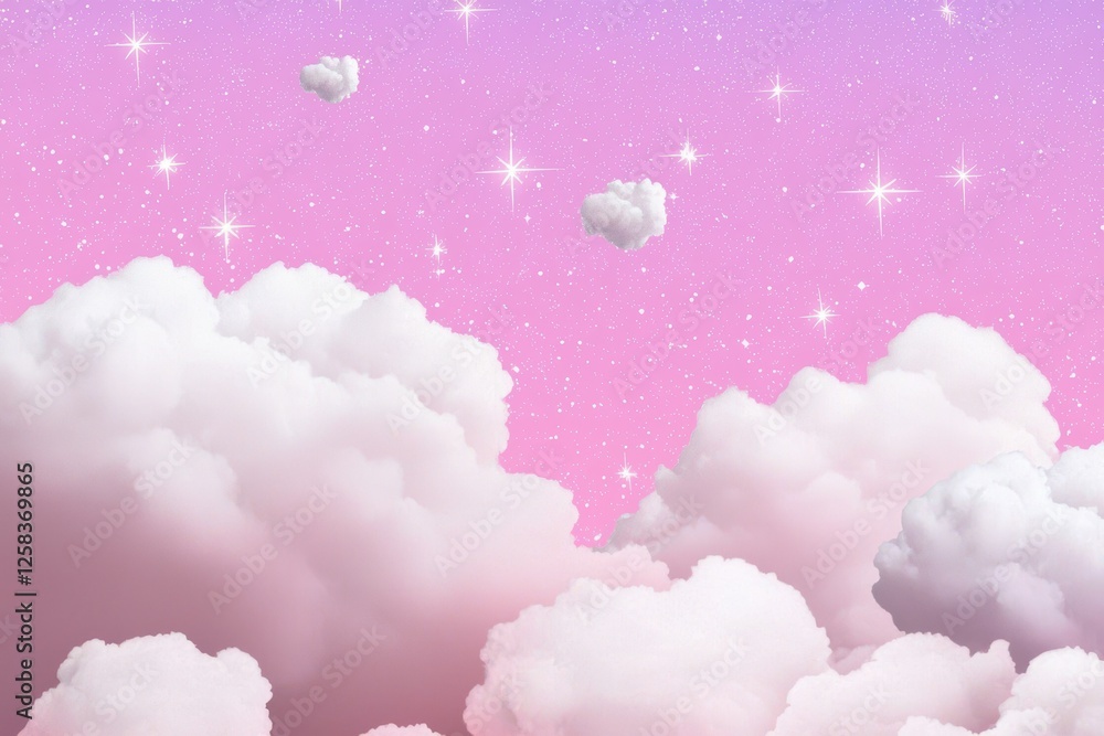 A dreamy soft pink and lavender gradient background with floating tiny stars, glowing sparkles, and fluffy white clouds A dreamy soft pink and lavender gradient background with floating tiny stars, glowing sparkles, and fluffy white clouds