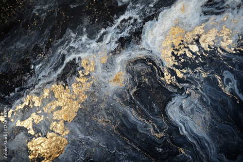 Abstract design featuring glimmering marble with fine golden veins, radiating elegance and timeless beauty.