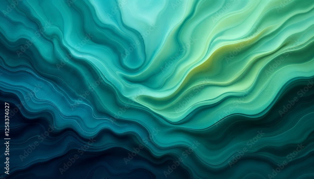 Abstract Fluid Art with Teal and Green Swirling Waves Abstract Fluid Art with Teal and Green Swirling Waves