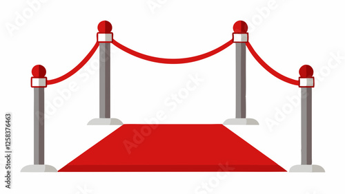 Red Carpet with Velvet Rope Barriers and Silver Stanchions at Glamorous Celebrity Premiere