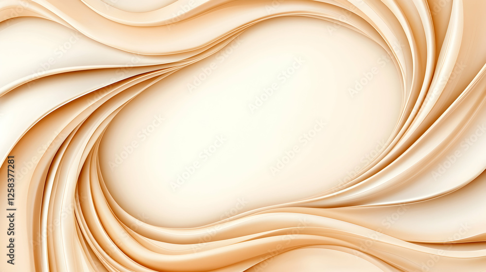 Fototapeta premium Abstract wavy silk ribbon frame. Presentation template. Elegant backdrop for presentations