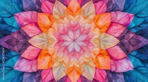 Wallpaper Mural Vibrant Abstract Flower Design with Colorful Petals and Patterns Torontodigital.ca