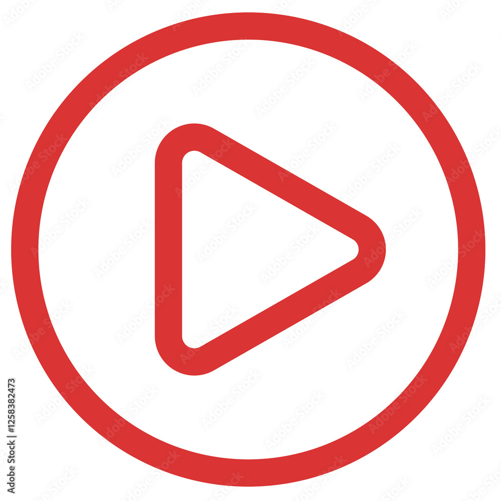 red outline play button red outline play button