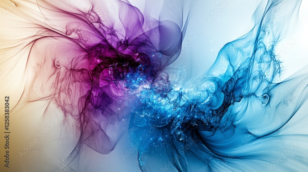 Obraz premium Galactic dance of colors digital art abstract representation of the milky way cosmic environment artistic perspective