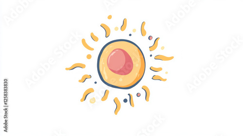 The image depicts the process of sperm fertilizing an egg symbolizing human reproduction and fertilization.  AI generative. photo