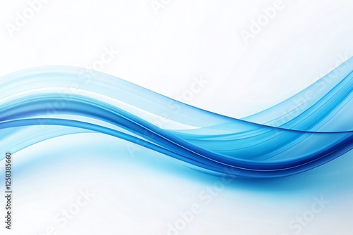Abstract Soft Blue Line on White Background - Minimalist Design Element