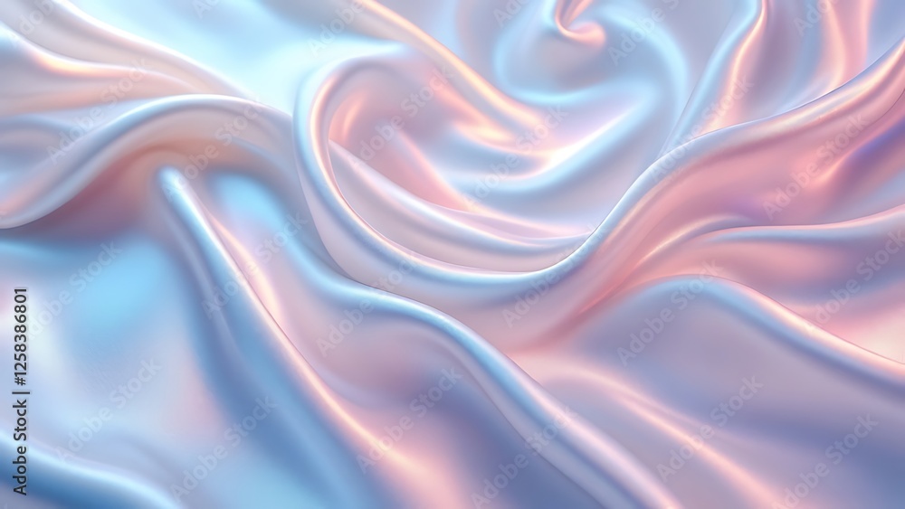 Obraz premium Silver holographic foil. Abstract chrome waves background. Hologram texture. Premium quality. Modern design. abstract 3d wave background