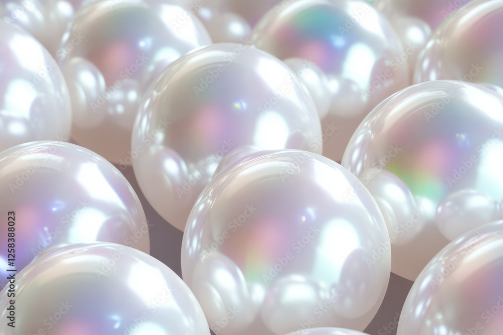 Highly detailed white pearl texture with iridescent glow, smooth, rounded surfaces reflecting soft hues of light. Highly detailed white pearl texture with iridescent glow, smooth, rounded surfaces reflecting soft hues of light.