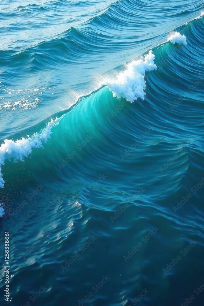 Oceanic waves in swirling motion on a calm blue surface, turbulence, waves, ocean Oceanic waves in swirling motion on a calm blue surface, turbulence, waves, ocean