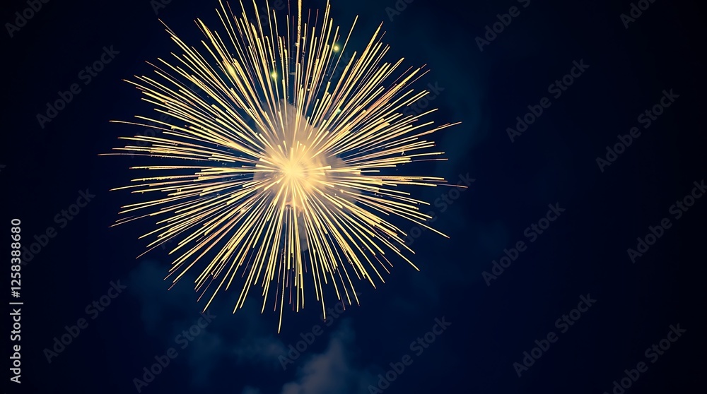 Fototapeta premium Vintage Gold and Green Fireworks Display with Elegant Sparkles