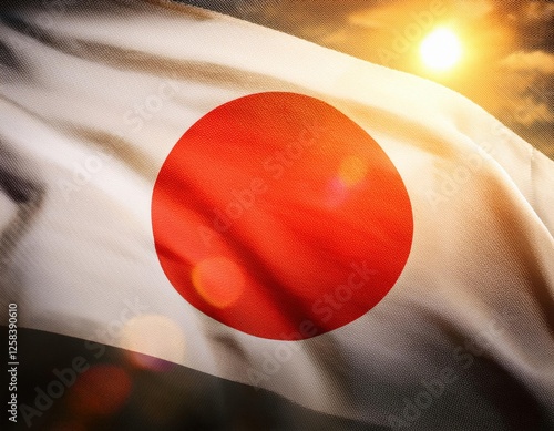 Close Up Of A Japanese Flag photo