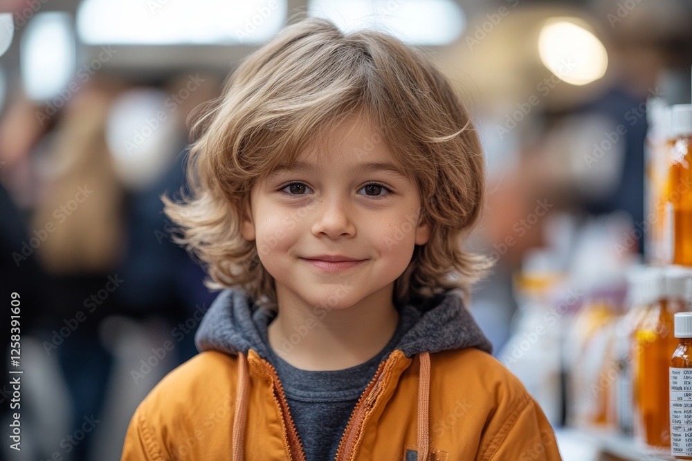 Smiling boy market autumn happy Smiling boy market autumn happy