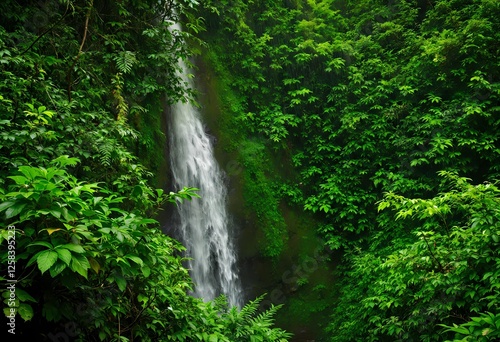 Hidden Waterfall in Lush Tropical Paradise
