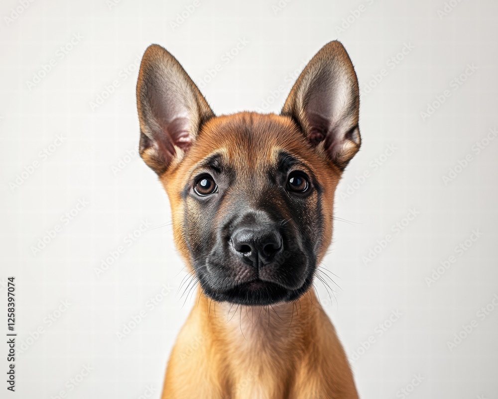 A brown dog with a black nose and black ears is looking at the camera A brown dog with a black nose and black ears is looking at the camera