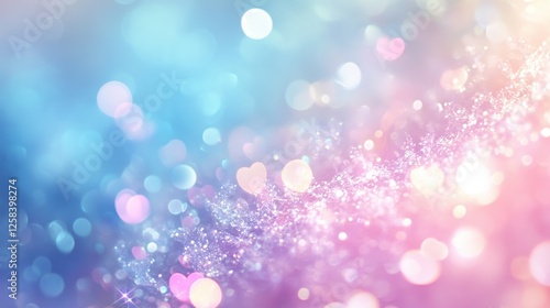 Abstract Pastel Background with Shimmering Glitter and Bokeh Lights