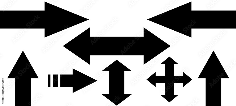 Arrows set Black icons.Arrow Cursor. Vector illustration.