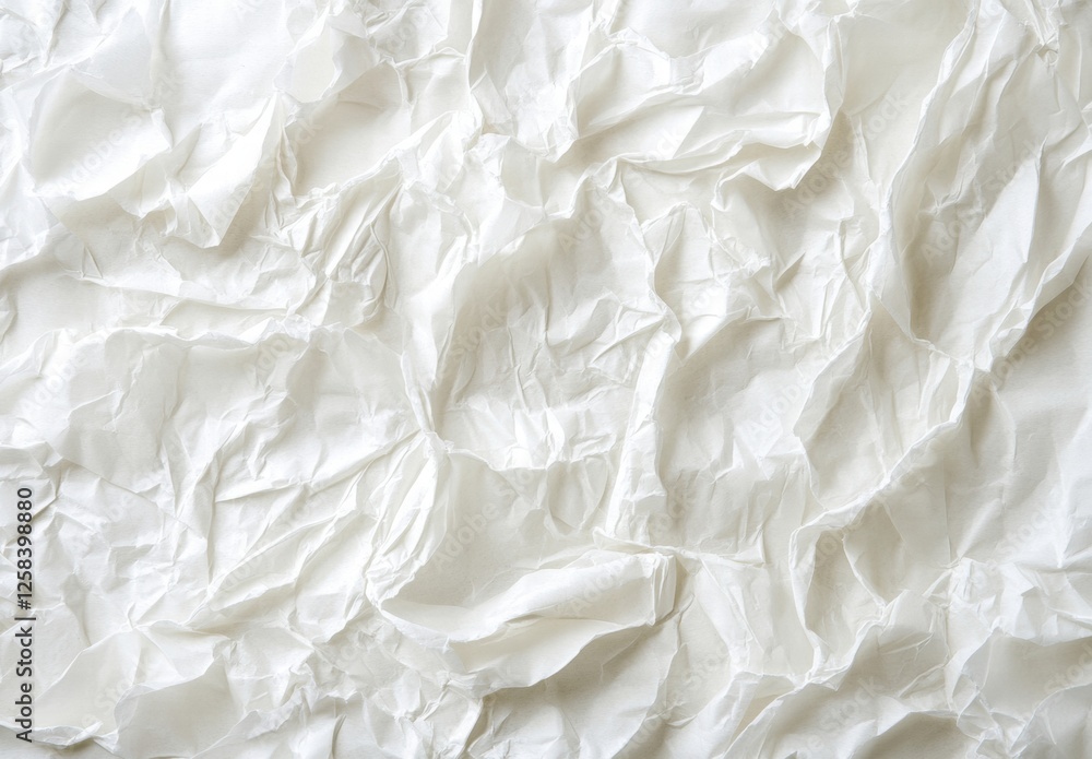 The image is a close up of a white paper with a lot of wrinkles and creases The image is a close up of a white paper with a lot of wrinkles and creases