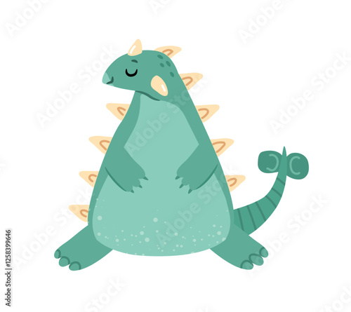Extinct animal from prehistory times, isolated ankylosaurus dinosaur. Vector dino character with spikes and long tail. Ankylosaurus, herbivore dinosaur with heavily armored body and distinctive tail