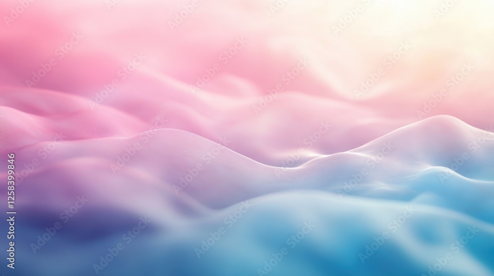 Fototapeta premium Abstract Pastel Wave Background: Soft Pink and Blue Gradient Texture