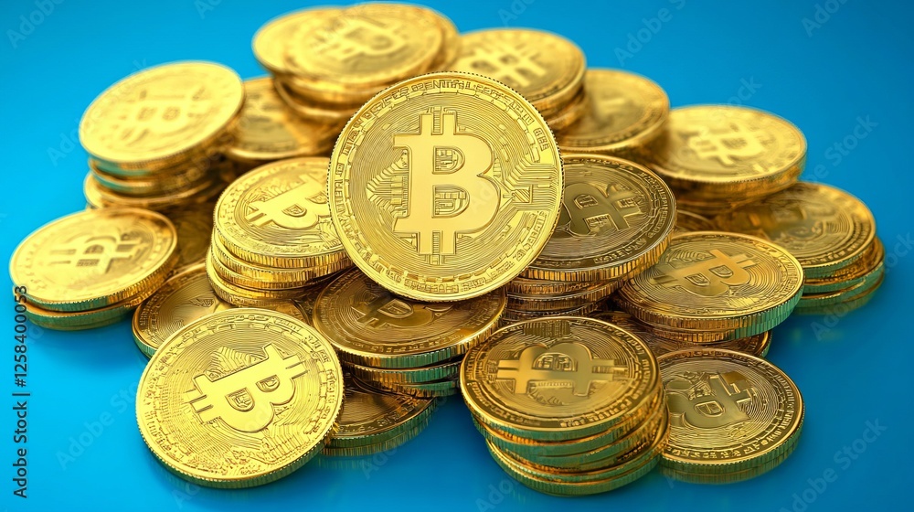 A 3D vector illustration of a gold Bitcoin (BTC) coin, symbolizing digital currency and financial exchange. A 3D vector illustration of a gold Bitcoin (BTC) coin, symbolizing digital currency and financial exchange.