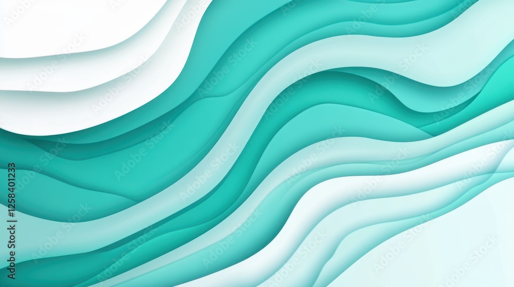 Dynamic aquatic teal and white strata abstract smooth background Dynamic aquatic teal and white strata abstract smooth background