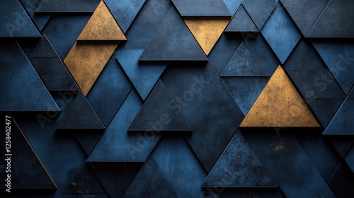Wallpaper Mural Blue Background with Scattered Triangles for Design Banner Template, Featuring Minimalist Wallpaper with Copy Space in the Center for Text Torontodigital.ca
