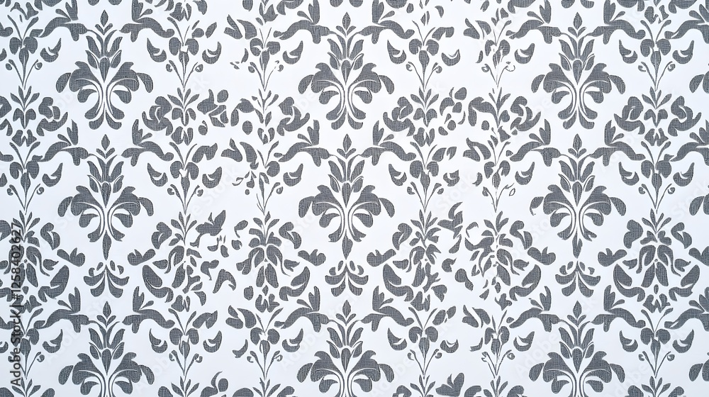 Fototapeta premium Elegant Vintage Floral Pattern in Grey and White for Design Use