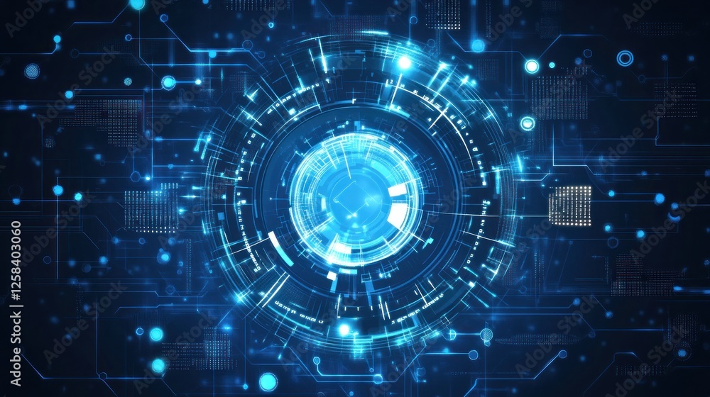 Futuristic blue digital eye technology. Futuristic blue digital eye technology.
