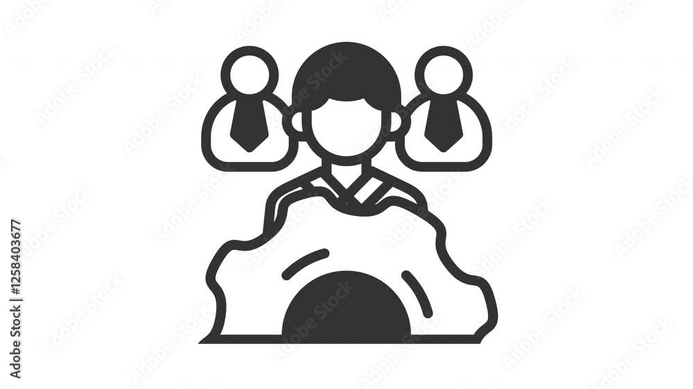 Animated workgroup with leadership and employee sign. Suitable for finance, management, teamwork, office, leader, company, corporate, manager, employment, development and business Animated workgroup with leadership and employee sign. Suitable for finance, management, teamwork, office, leader, company, corporate, manager, employment, development and business