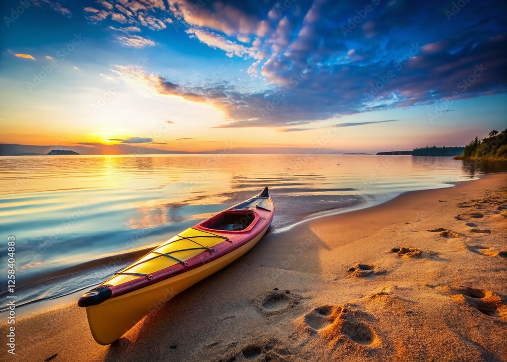 Serene Bayside Kayak: Peaceful Dawn on Calm Waters Serene Bayside Kayak: Peaceful Dawn on Calm Waters