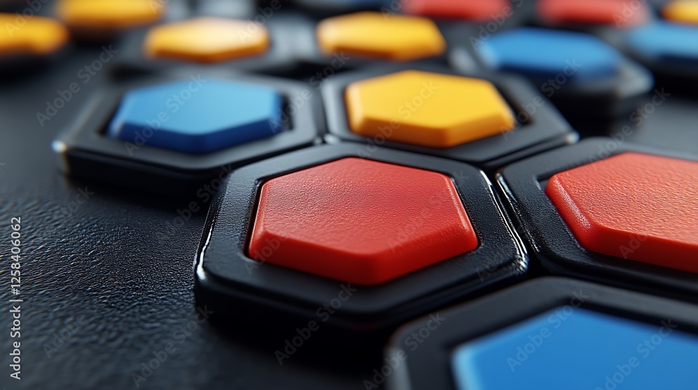Colorful Hexagon Buttons Abstract Design Colorful Hexagon Buttons Abstract Design