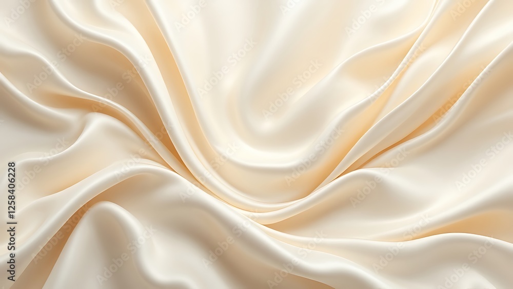 Obraz premium Close-up of white natural creamy vanilla yogurt. Top view. White texture of whipped cream, buttercream, and cosmetic cream. Close-up of vanilla yogurt.