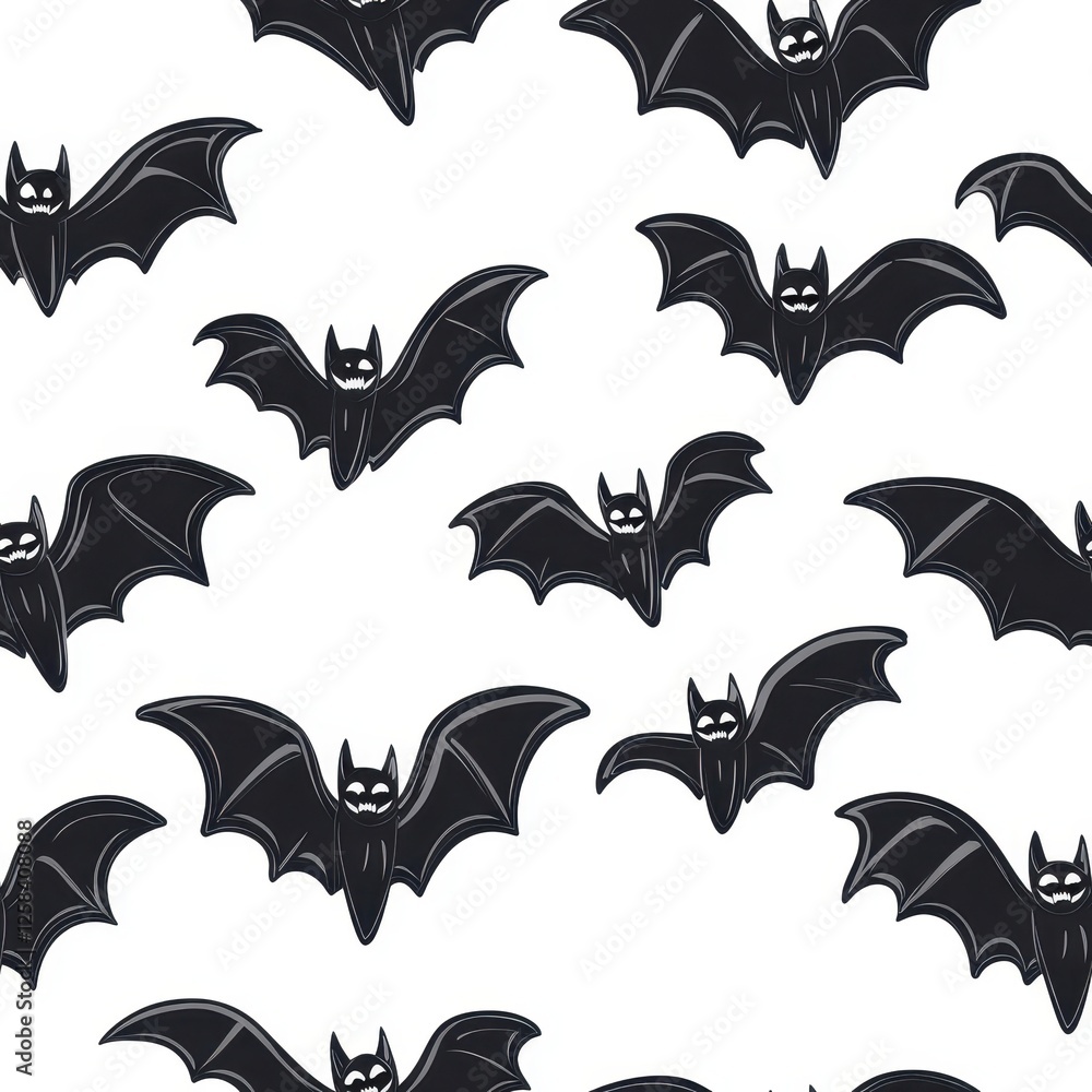 Eerie Bat Swarm Seamless Pattern for Halloween Night Decorations Eerie Bat Swarm Seamless Pattern for Halloween Night Decorations