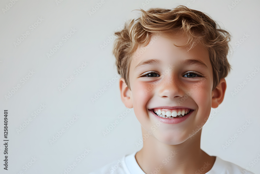Portrait of a happy, smiling boy isolated on white background Portrait of a happy, smiling boy isolated on white background