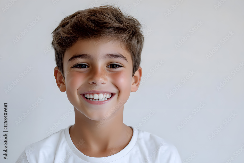 Portrait of a happy, smiling boy isolated on white background Portrait of a happy, smiling boy isolated on white background